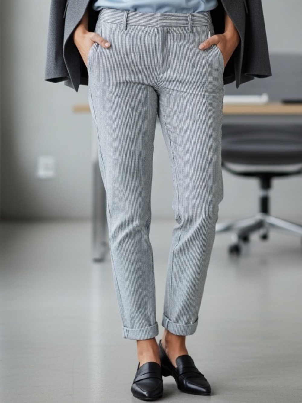 Gap Pinstripe Tailored Slim Ankle Pants